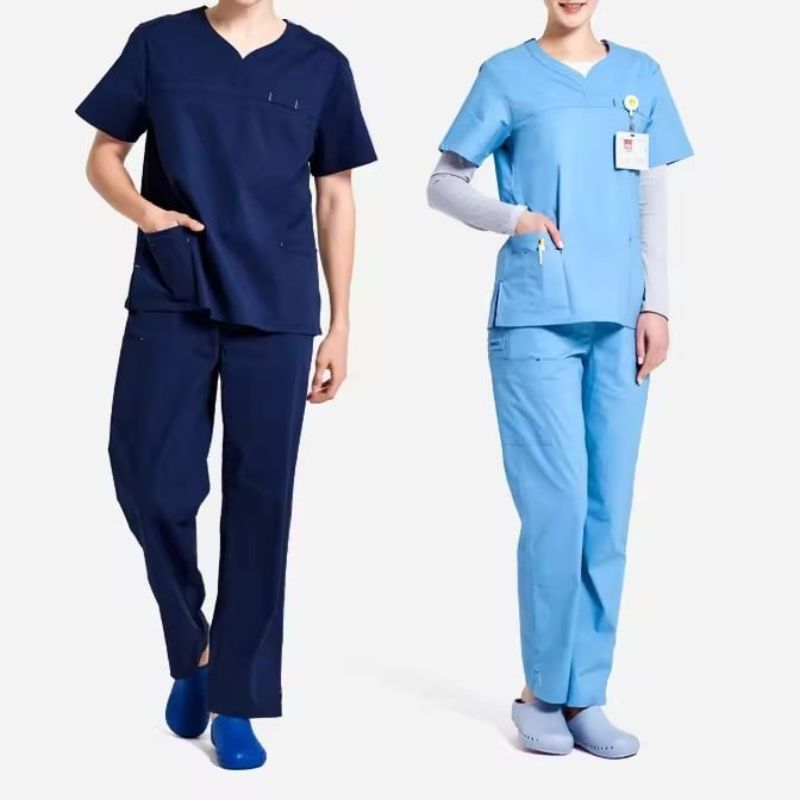 Thiết kế cổ V đặc trưng của đồng phục Scrubs